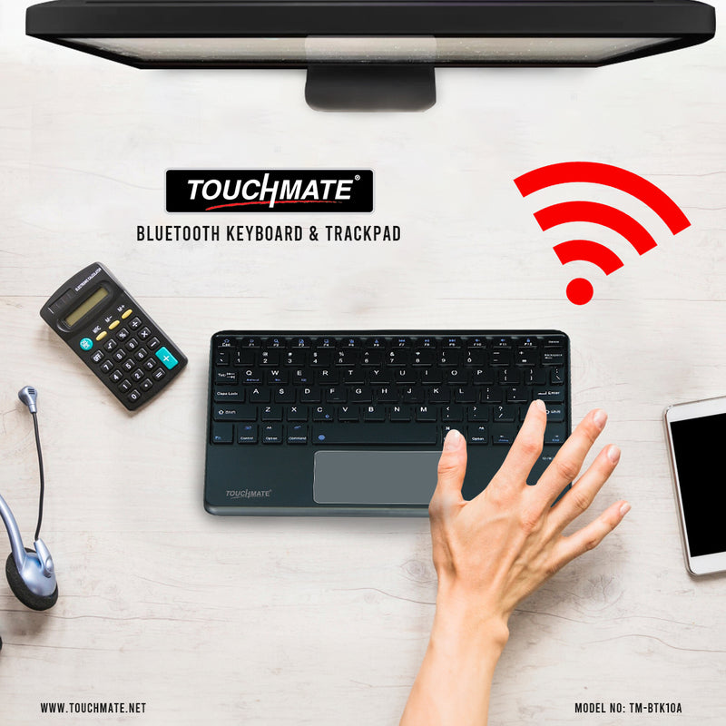 TOUCHMATE Universal Tablet Cover with  Bluetooth Keyboard & Trackpad