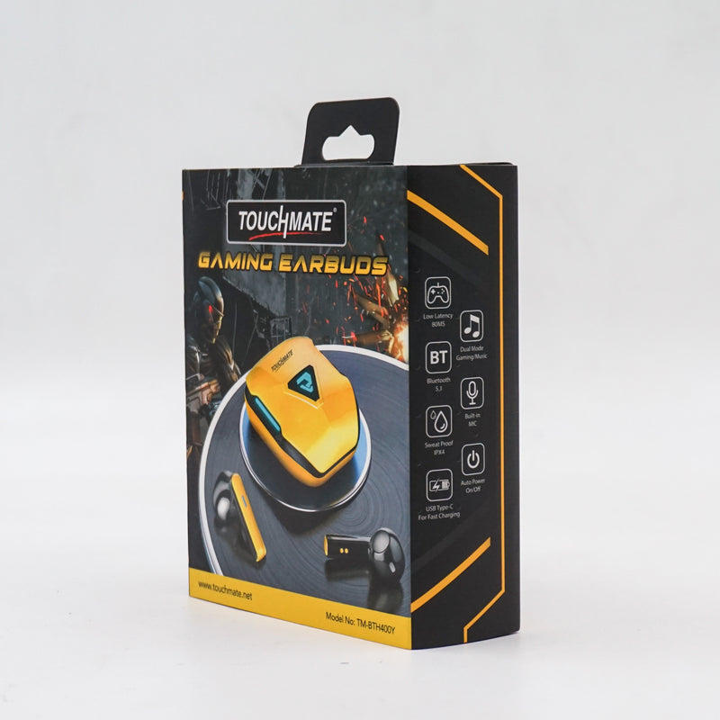 <i>TOUCHMATE</i> Gaming Earbuds | True Wireless Earbuds for Gaming & Music | Yellow