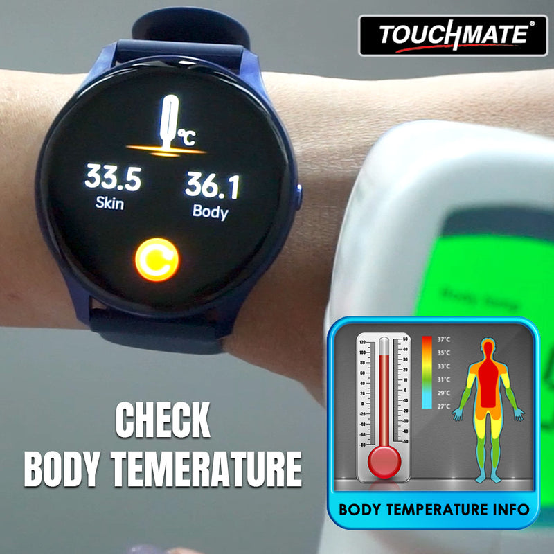 TOUCHMATE Super Slim AMOLED Calling Smartwatch with EXTRA Black STRAP